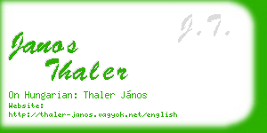 janos thaler business card